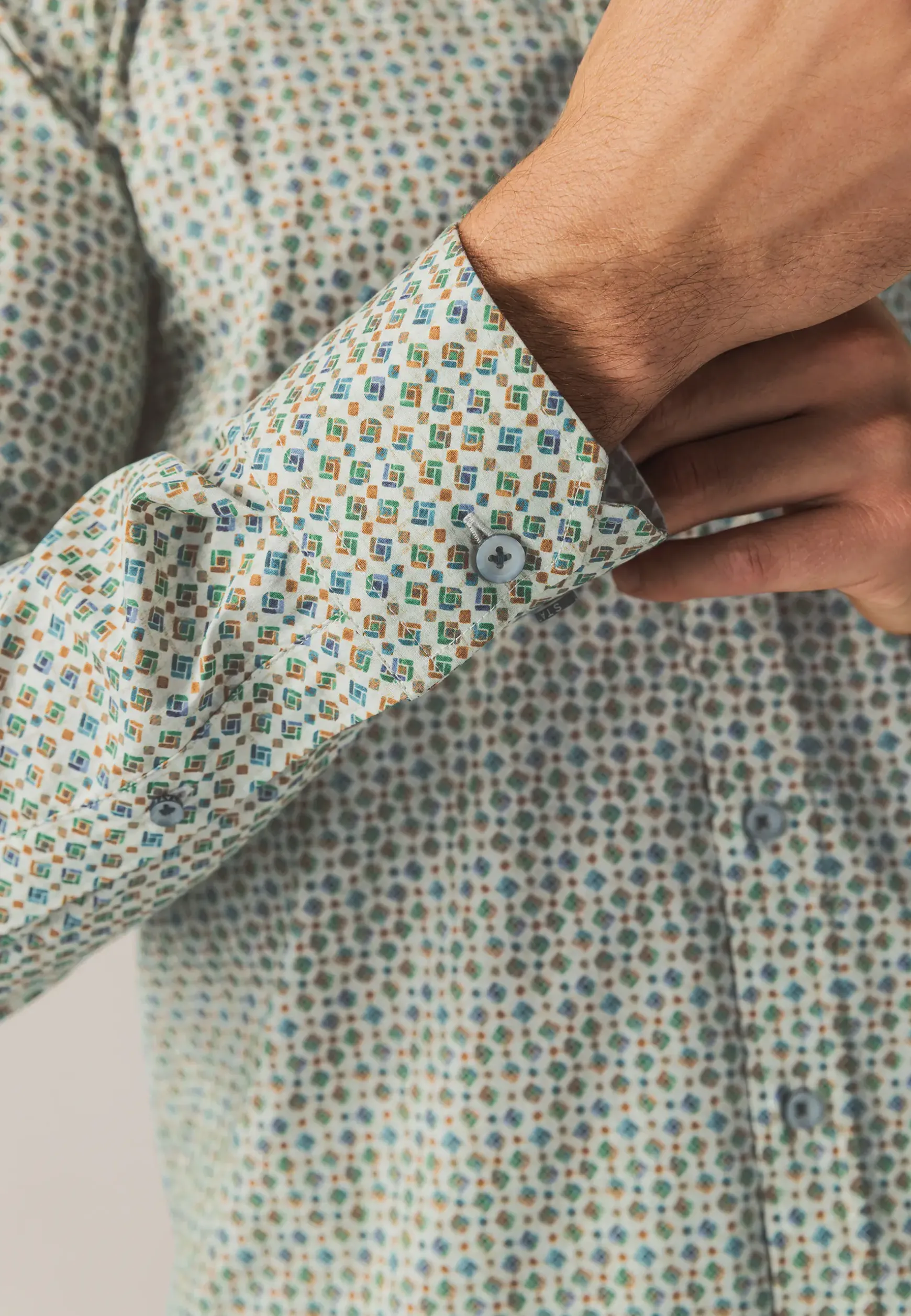 Poplin overhemd met all-over print
