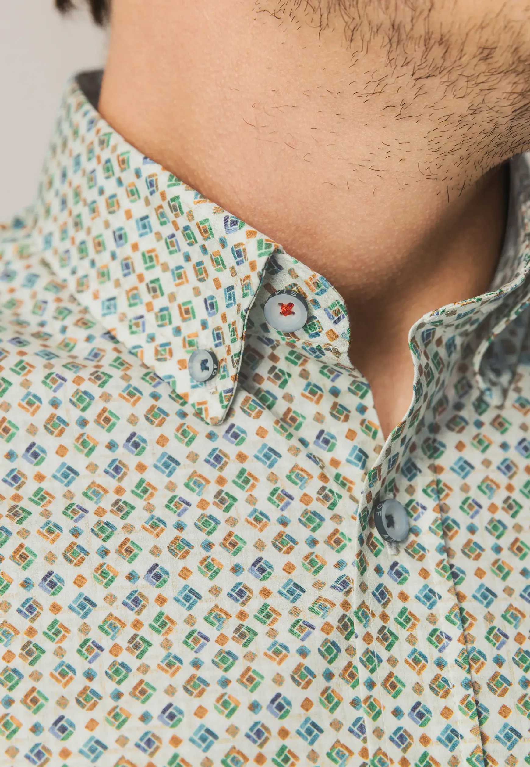 Poplin overhemd met all-over print