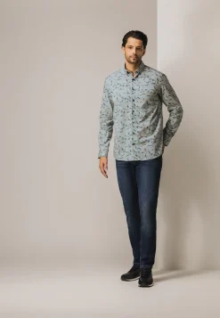 Poplin overhemd met all-over print