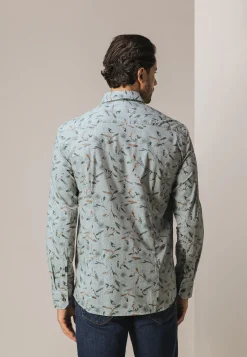 Poplin overhemd met all-over print
