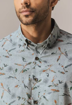 Poplin overhemd met all-over print