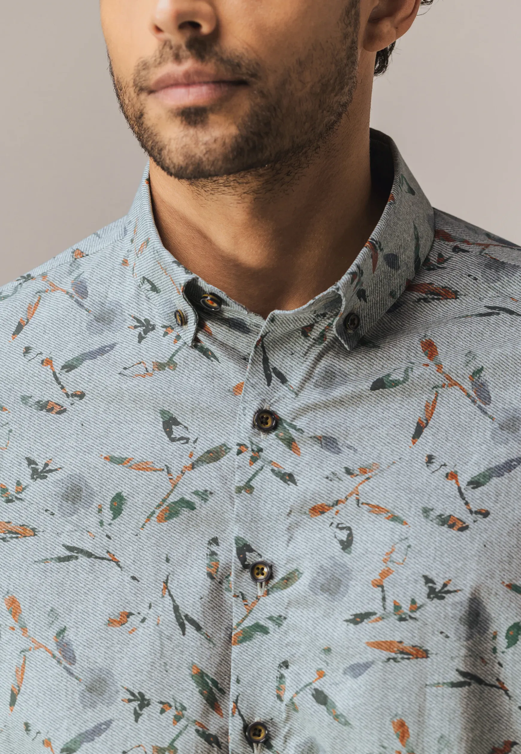 Poplin overhemd met all-over print