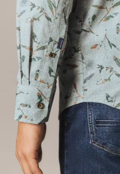 Poplin overhemd met all-over print