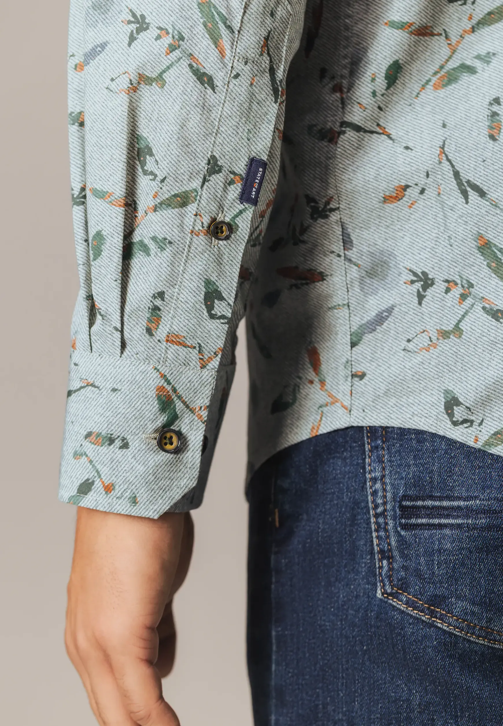 Poplin overhemd met all-over print