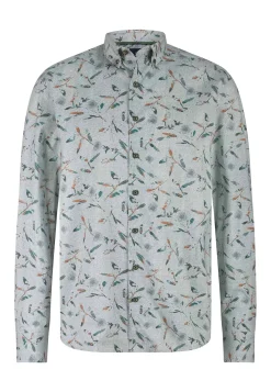 Poplin overhemd met all-over print