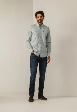 Poplin overhemd met all-over print