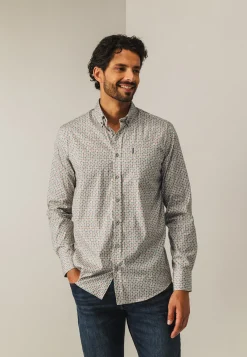 Poplin overhemd met all-over print