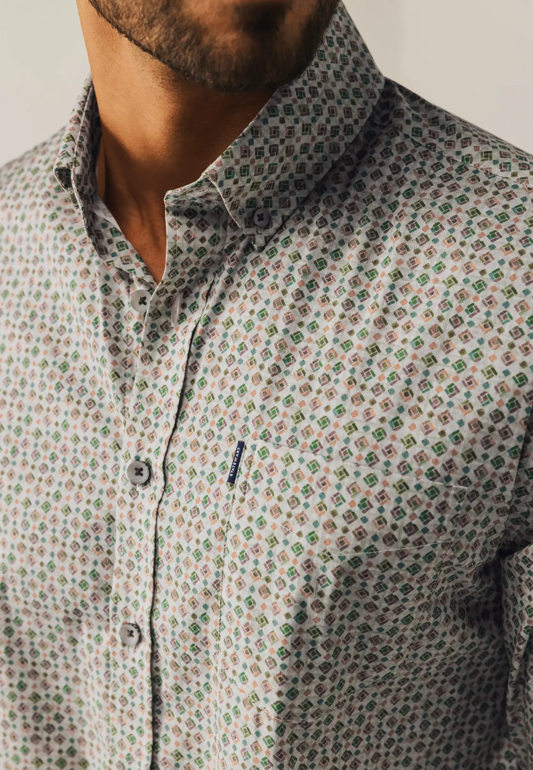 Poplin overhemd met all-over print