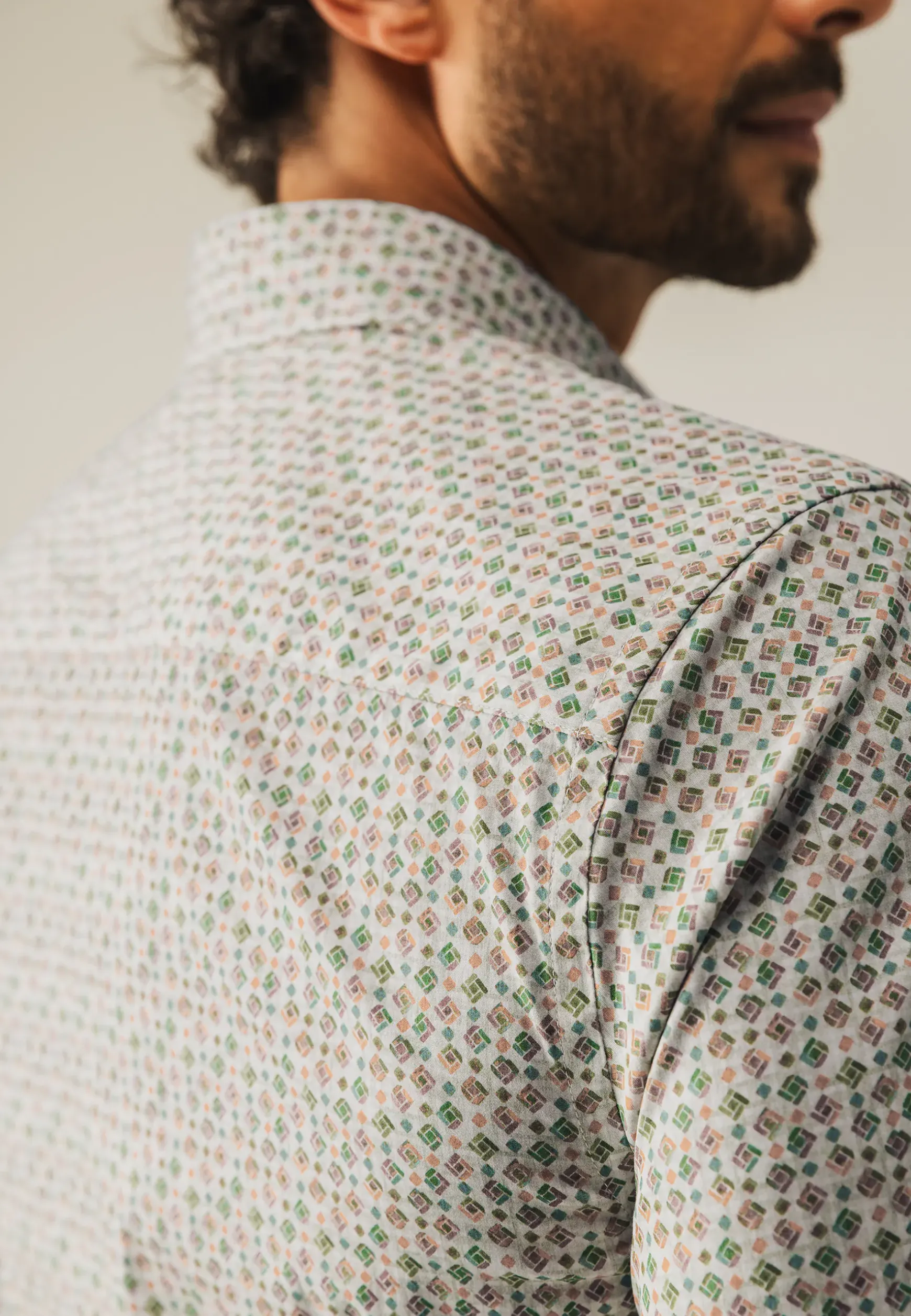 Poplin overhemd met all-over print