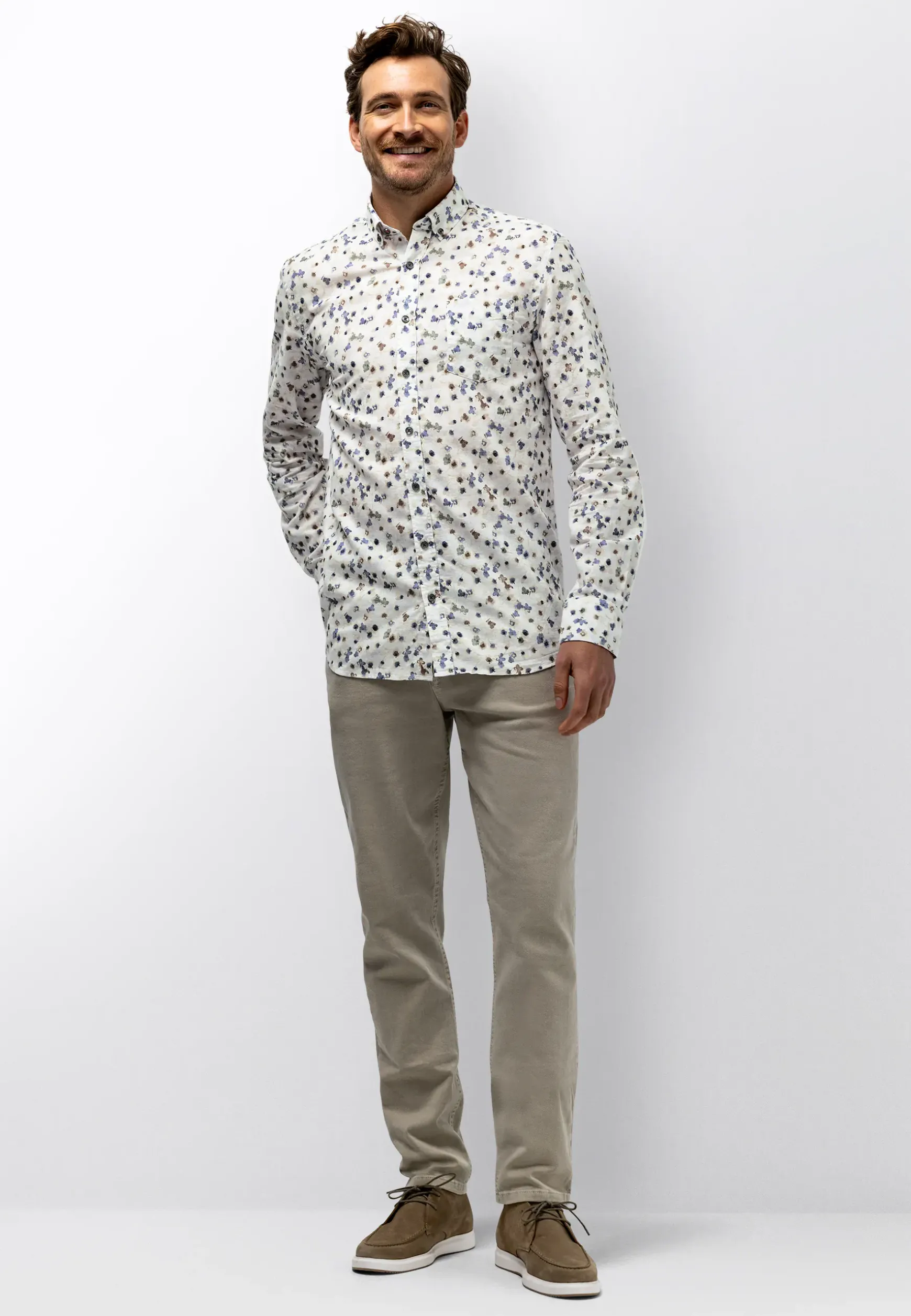 Poplin overhemd met bloemenprint