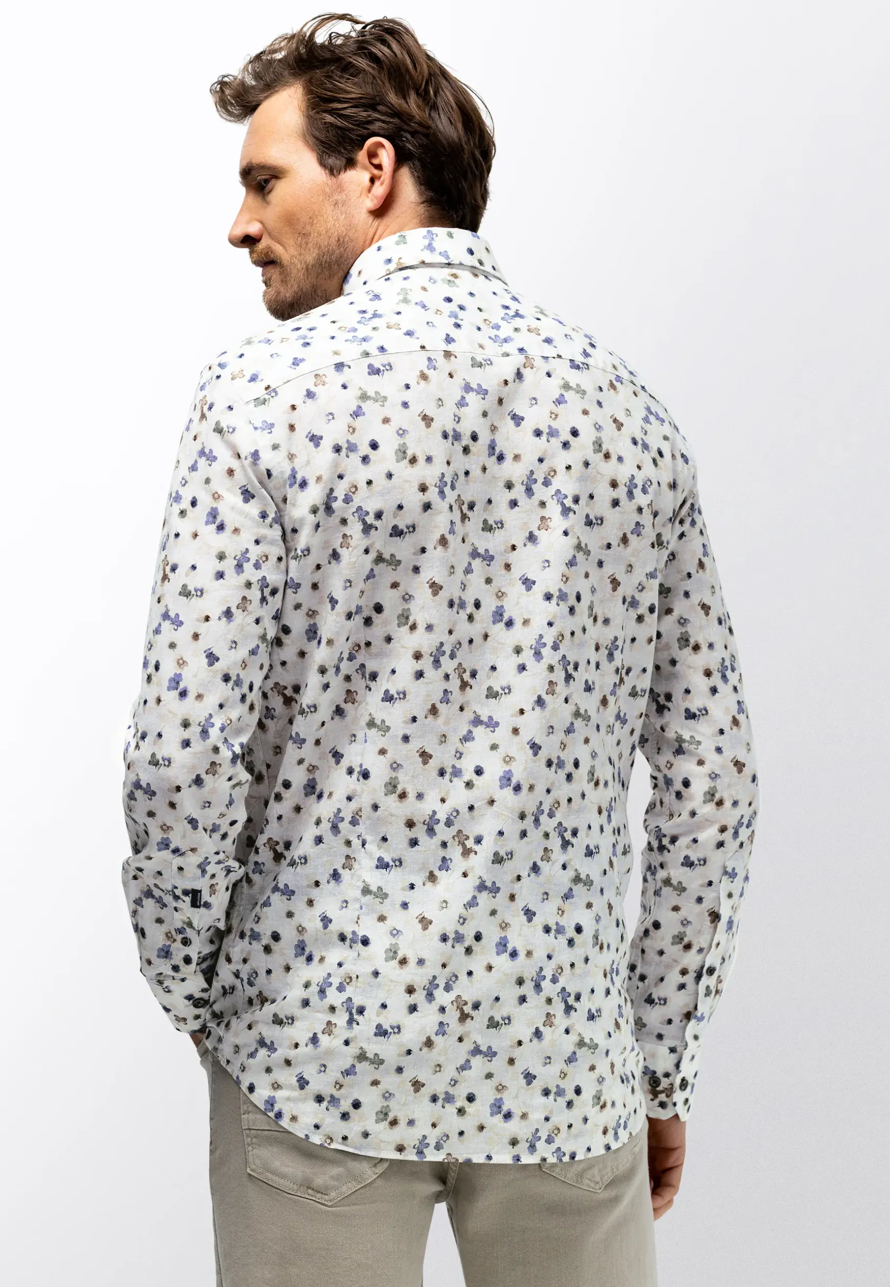 Poplin overhemd met bloemenprint