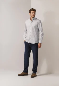 Poplin overhemd met botanische print