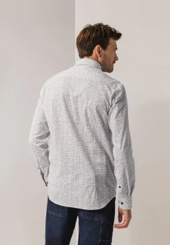 Poplin overhemd met botanische print