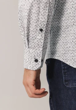 Poplin overhemd met botanische print