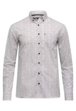 Poplin overhemd met botanische print