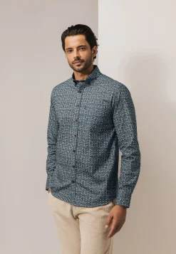 Poplin overhemd met geometrische print