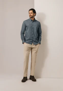 Poplin overhemd met geometrische print