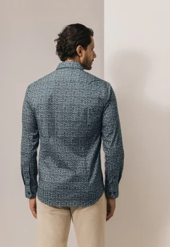Poplin overhemd met geometrische print