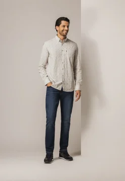 Poplin overhemd met geometrische print