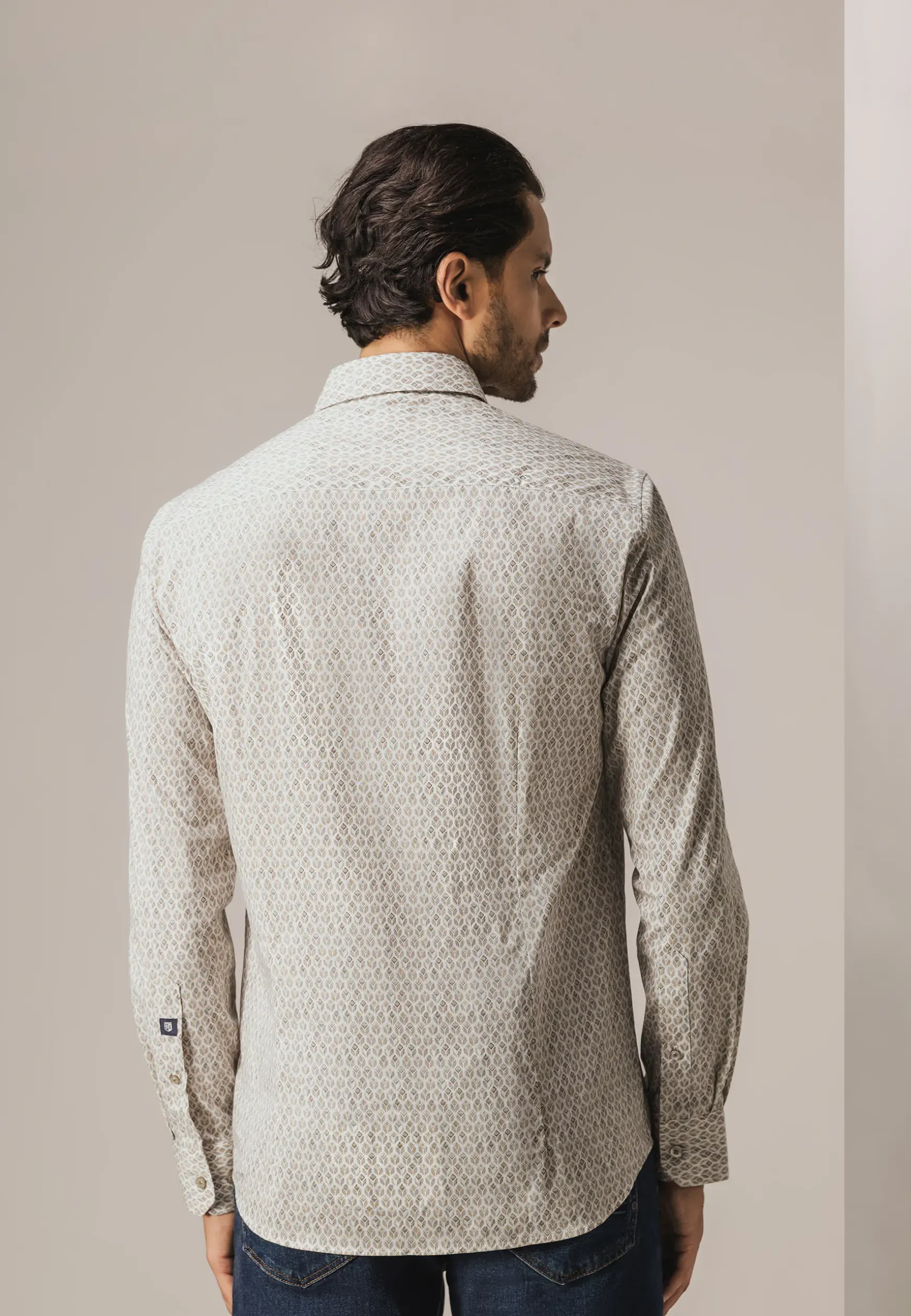 Poplin overhemd met geometrische print