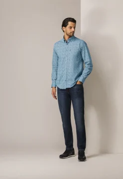 Poplin overhemd met geometrische print