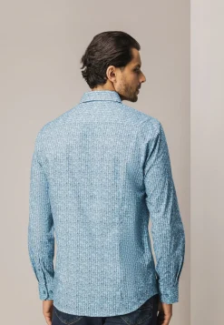 Poplin overhemd met geometrische print