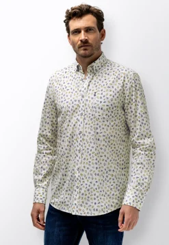 Poplin overhemd met kleurrijke all-over print
