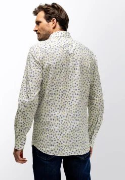 Poplin overhemd met kleurrijke all-over print