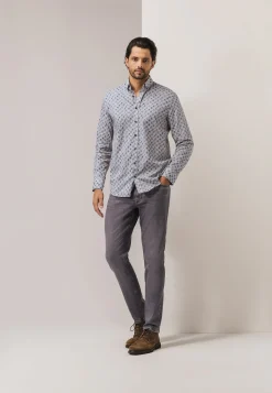 Poplin overhemd met streepdessin