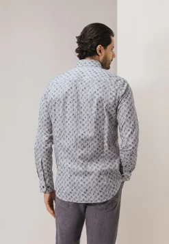 Poplin overhemd met streepdessin