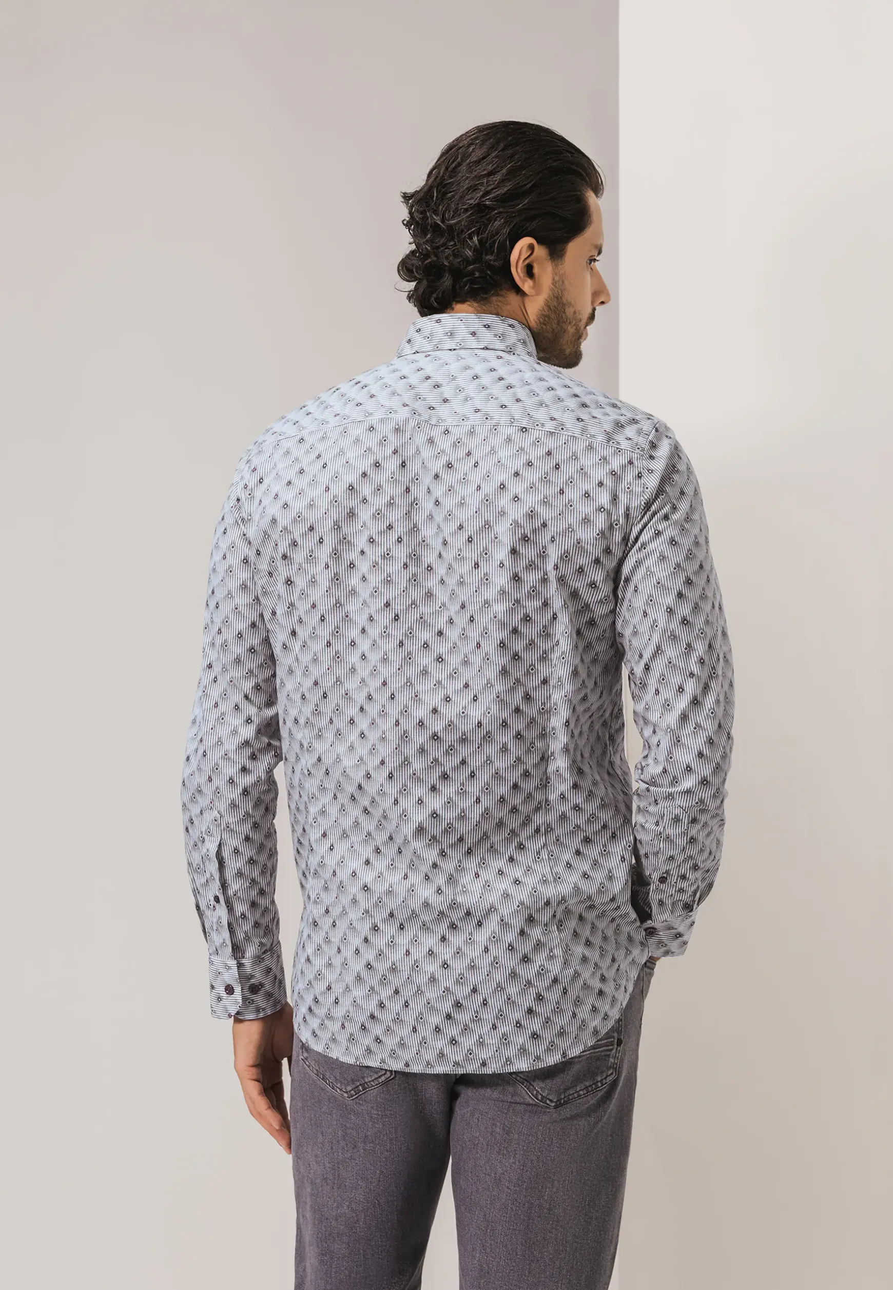 Poplin overhemd met streepdessin