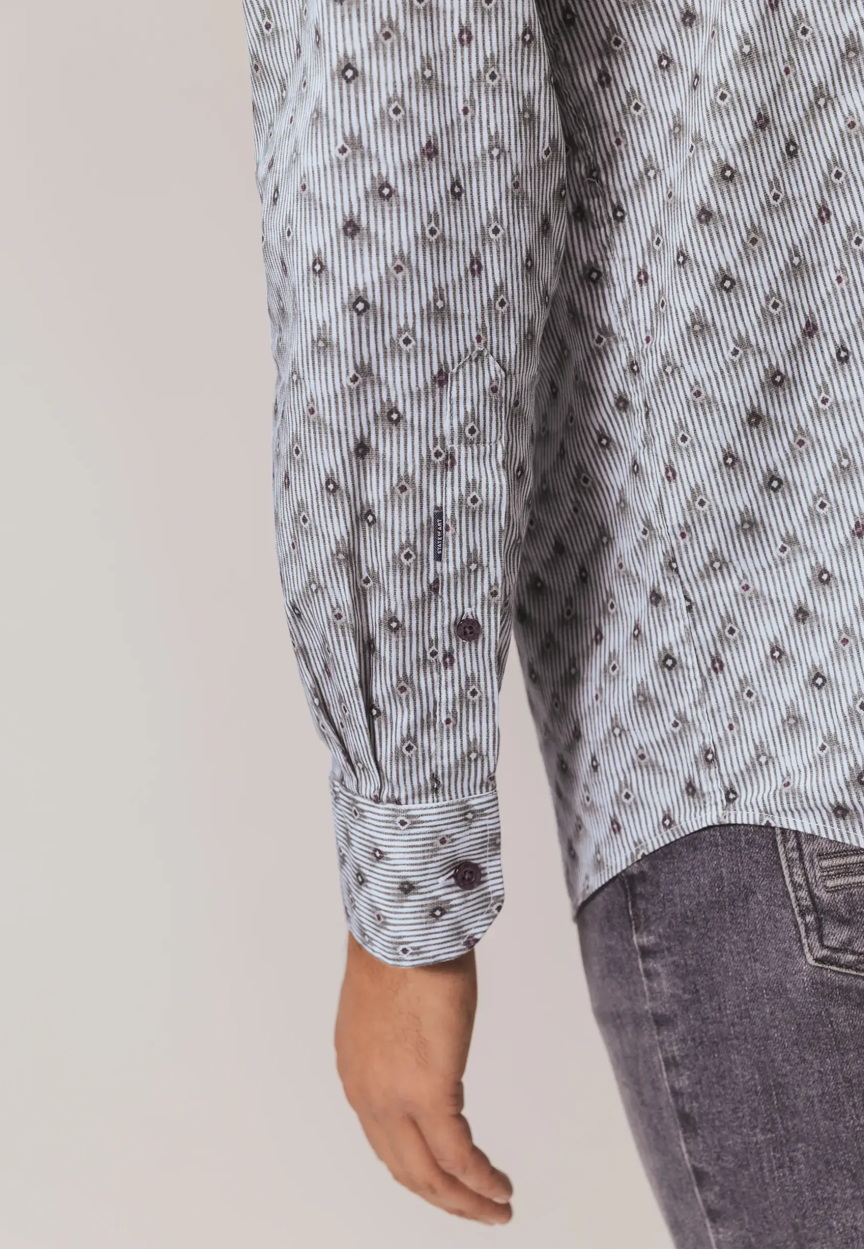 Poplin overhemd met streepdessin