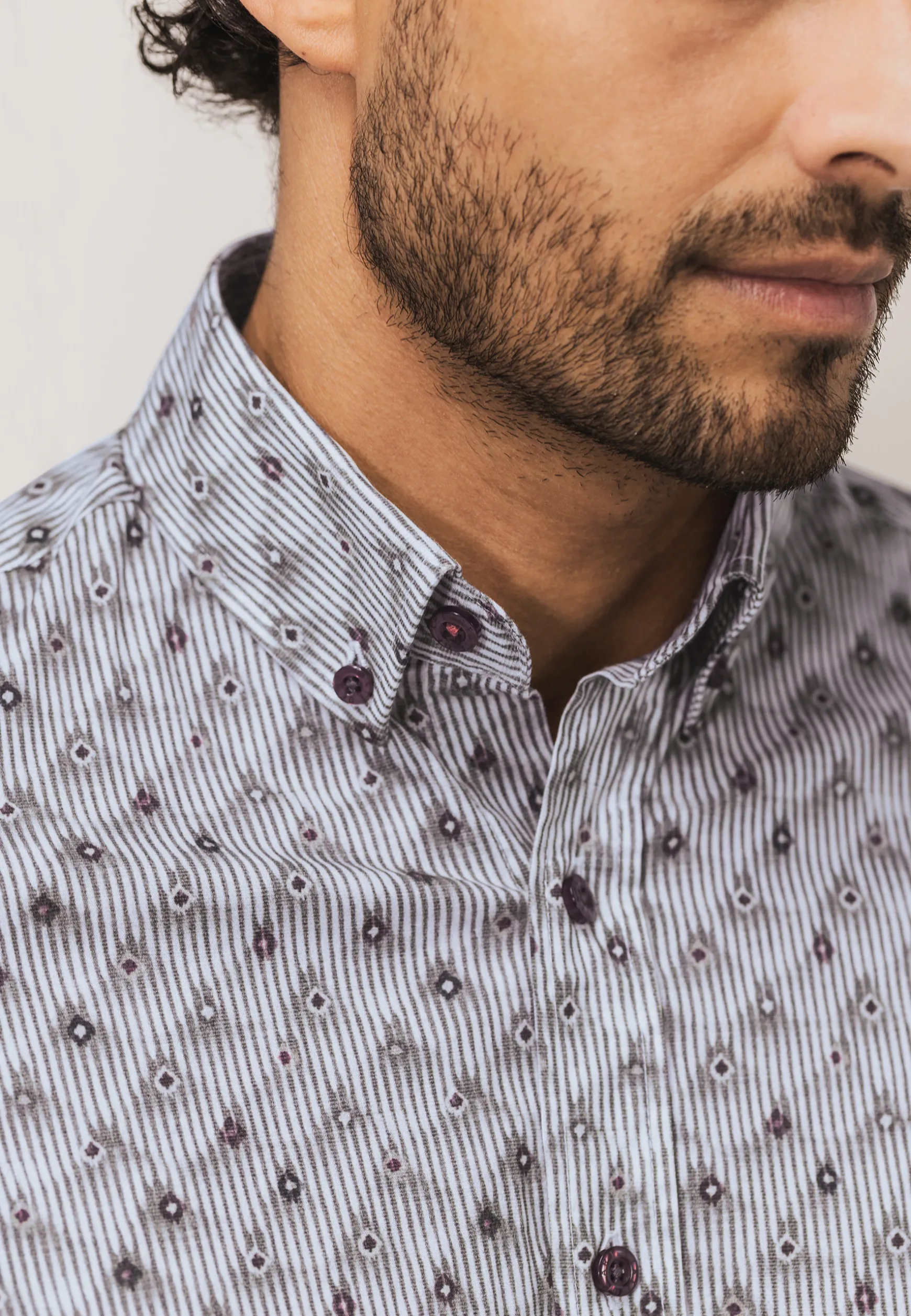 Poplin overhemd met streepdessin