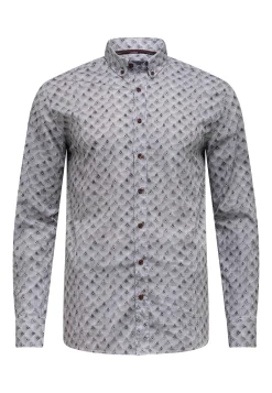 Poplin overhemd met streepdessin