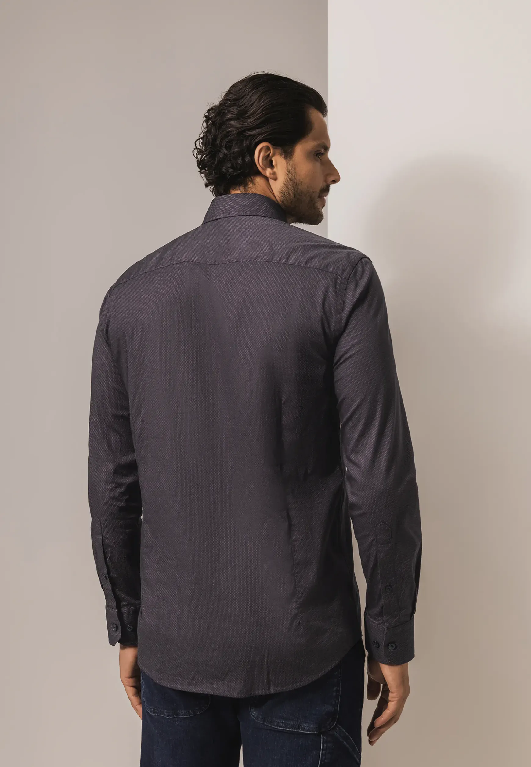 Regular fit overhemd met all-over print
