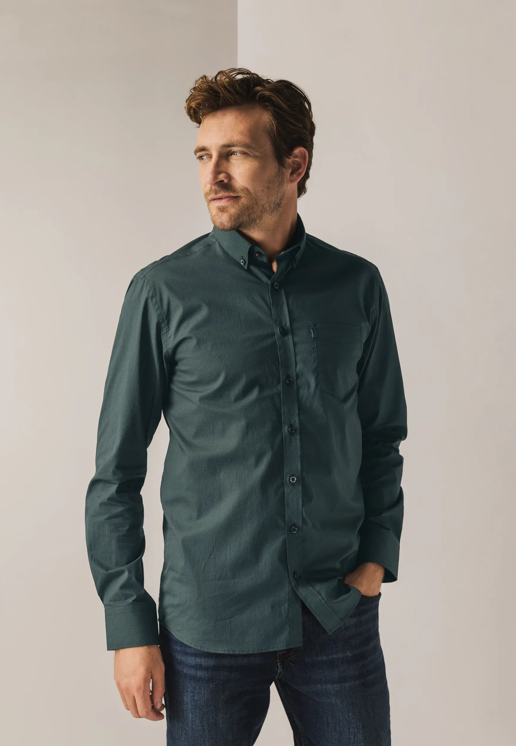 Regular fit overhemd met all-over print