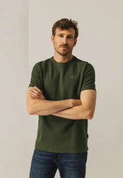 Ronde hals T-shirt met structuurpatroon