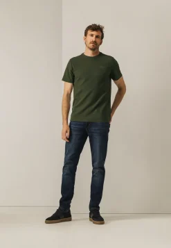 Ronde hals T-shirt met structuurpatroon