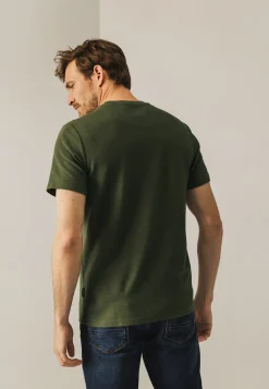 Ronde hals T-shirt met structuurpatroon