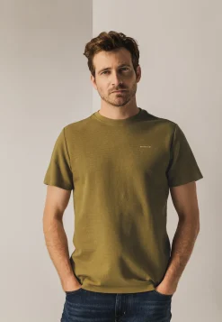 Ronde hals T-shirt met structuurpatroon