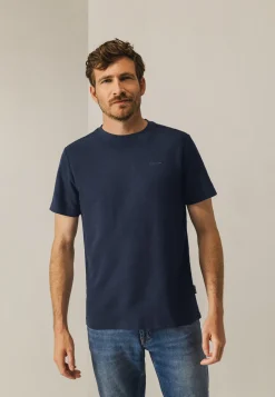 Ronde hals T-shirt met structuurpatroon