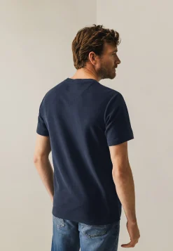 Ronde hals T-shirt met structuurpatroon