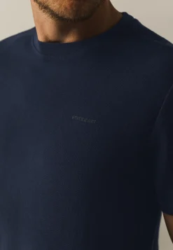 Ronde hals T-shirt met structuurpatroon