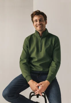 Sweatshirt met halve rits en fancy details