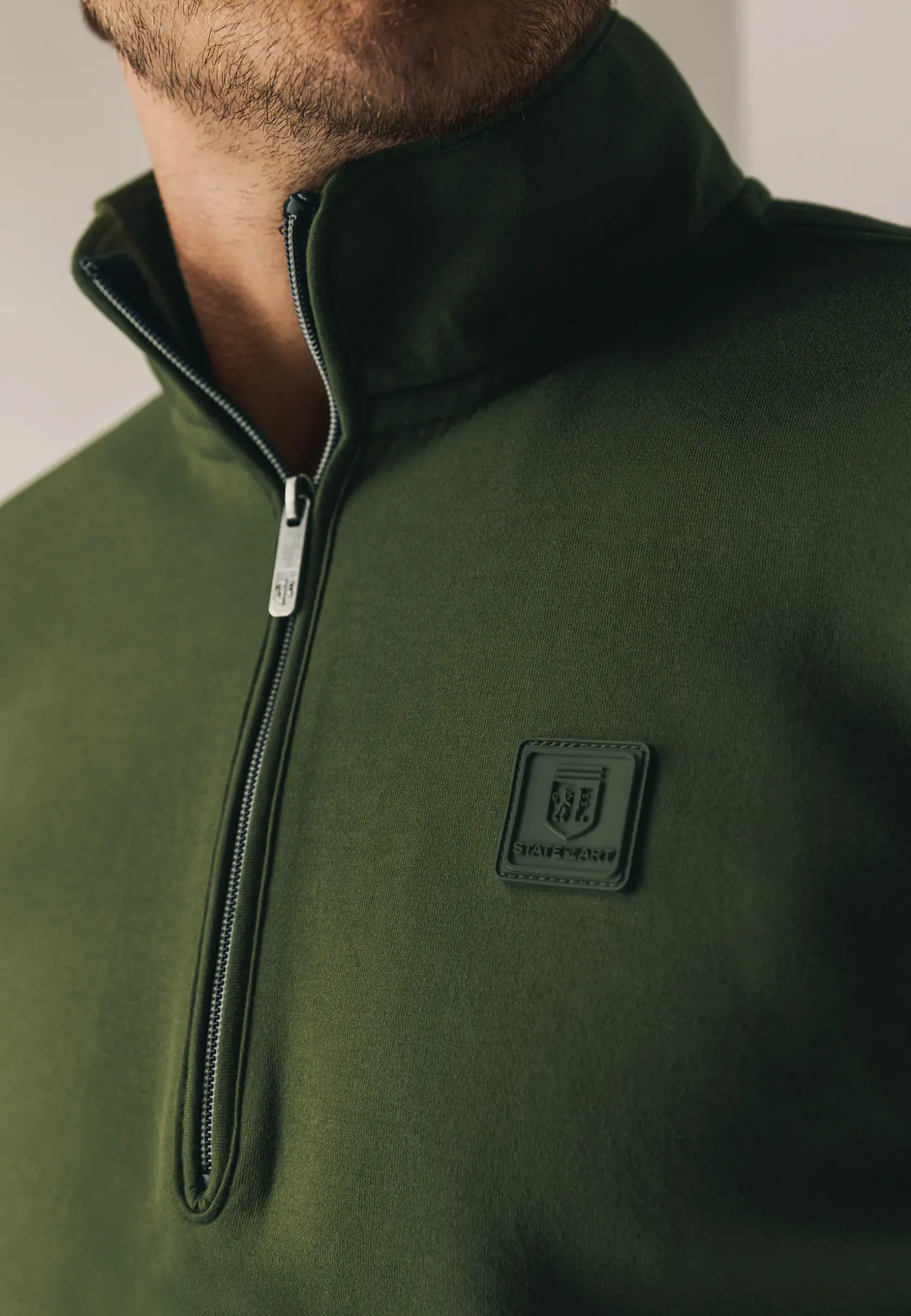 Sweatshirt met halve rits en fancy details