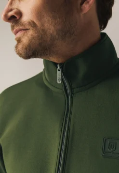 Sweatshirt met halve rits en fancy details