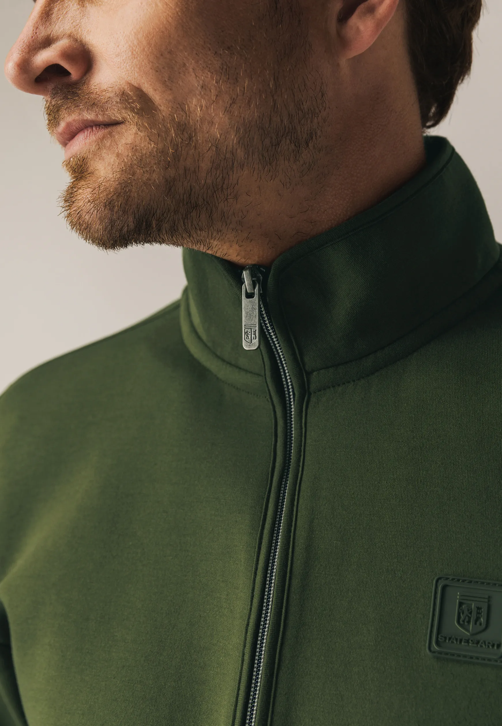 Sweatshirt met halve rits en fancy details