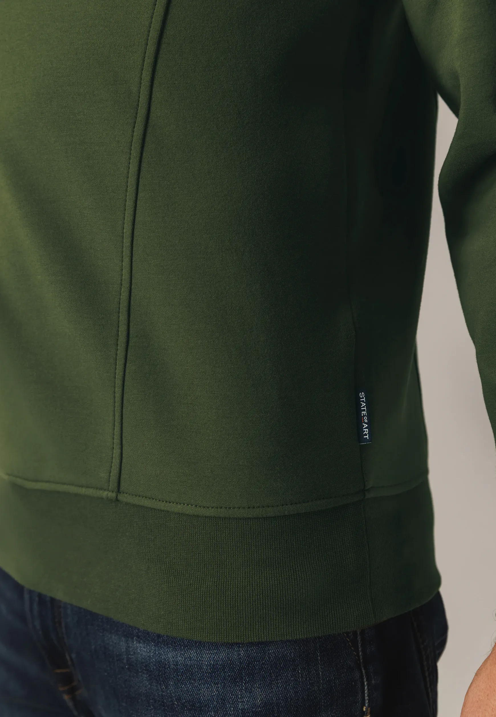 Sweatshirt met halve rits en fancy details