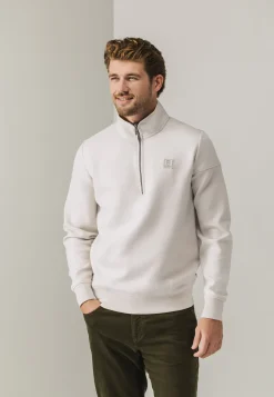 Sweatshirt met halve rits en fancy details