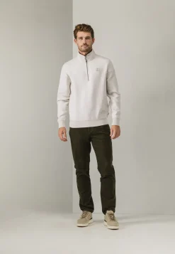 Sweatshirt met halve rits en fancy details